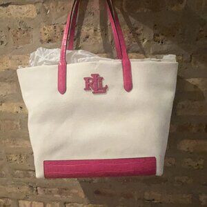Karl Lagerfield Tote Bag/ Purse- Pink/White